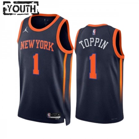 New York Knicks Obi Toppin 1 Jordan 2022-23 Statement Edition Navy Lasten Pelipaidat Swingman